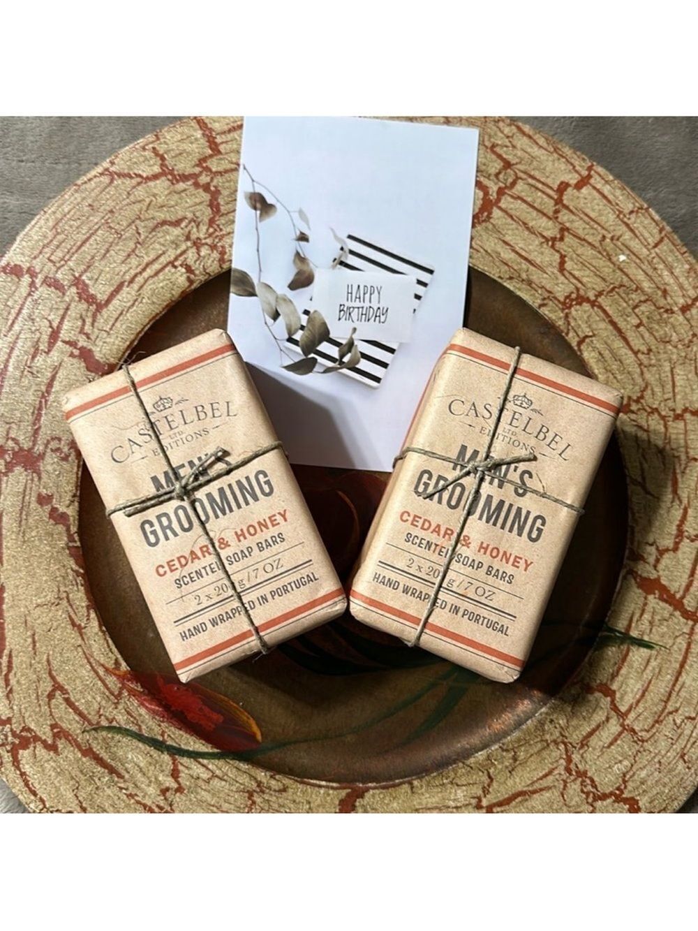 CASTELBEL LIMITED EDITION Cedar Honey Scented Soap Bars for Men 4 Bars